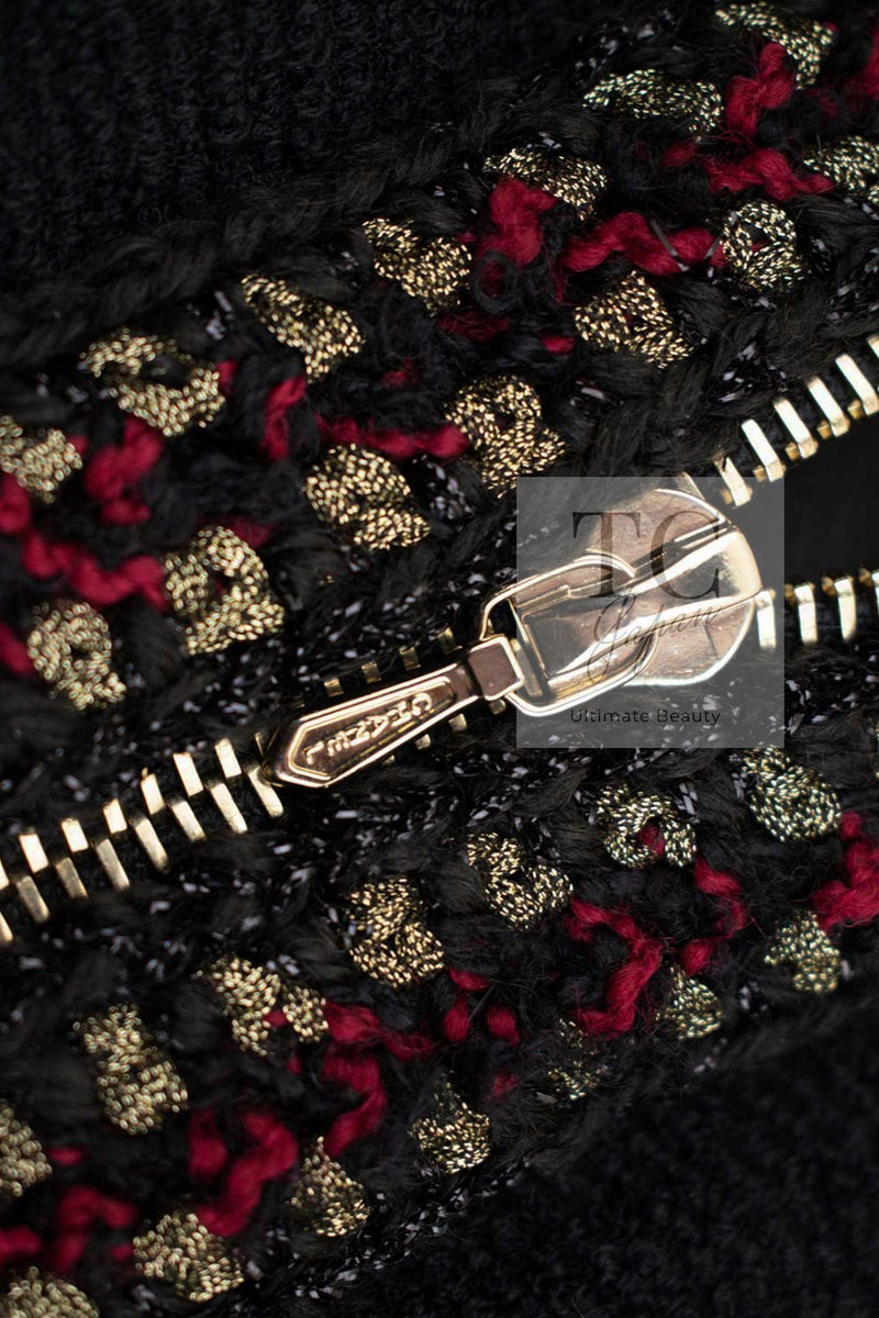 CHANEL 10PF Black Zipper Trimming Wool Silk Coat 34 シャネル ブラック ジッパー トリミング ウール シルク コート 即発