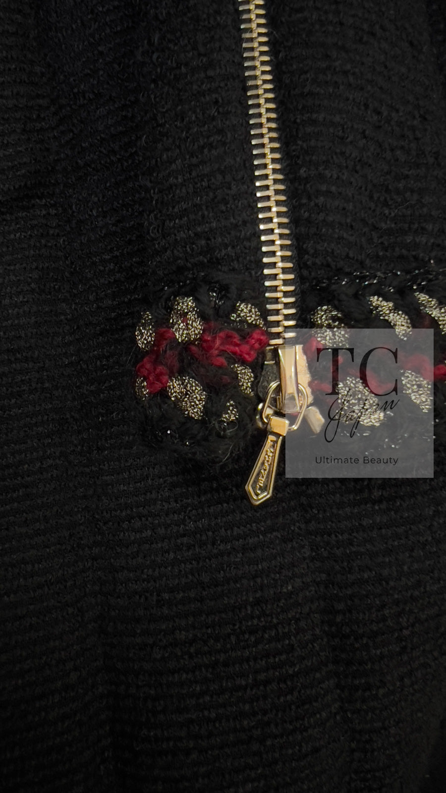 CHANEL 10PF Black Zipper Trimming Wool Silk Coat 34 シャネル ブラック ジッパー トリミング ウール シルク コート 即発