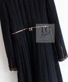 CHANEL 10PF Black Zipper Trimming Wool Silk Coat 34 シャネル ブラック ジッパー トリミング ウール シルク コート 即発