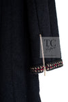CHANEL 10PF Black Zipper Trimming Wool Silk Coat 34 シャネル ブラック ジッパー トリミング ウール シルク コート 即発
