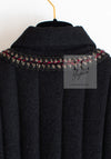 CHANEL 10PF Black Zipper Trimming Wool Silk Coat 34 シャネル ブラック ジッパー トリミング ウール シルク コート 即発