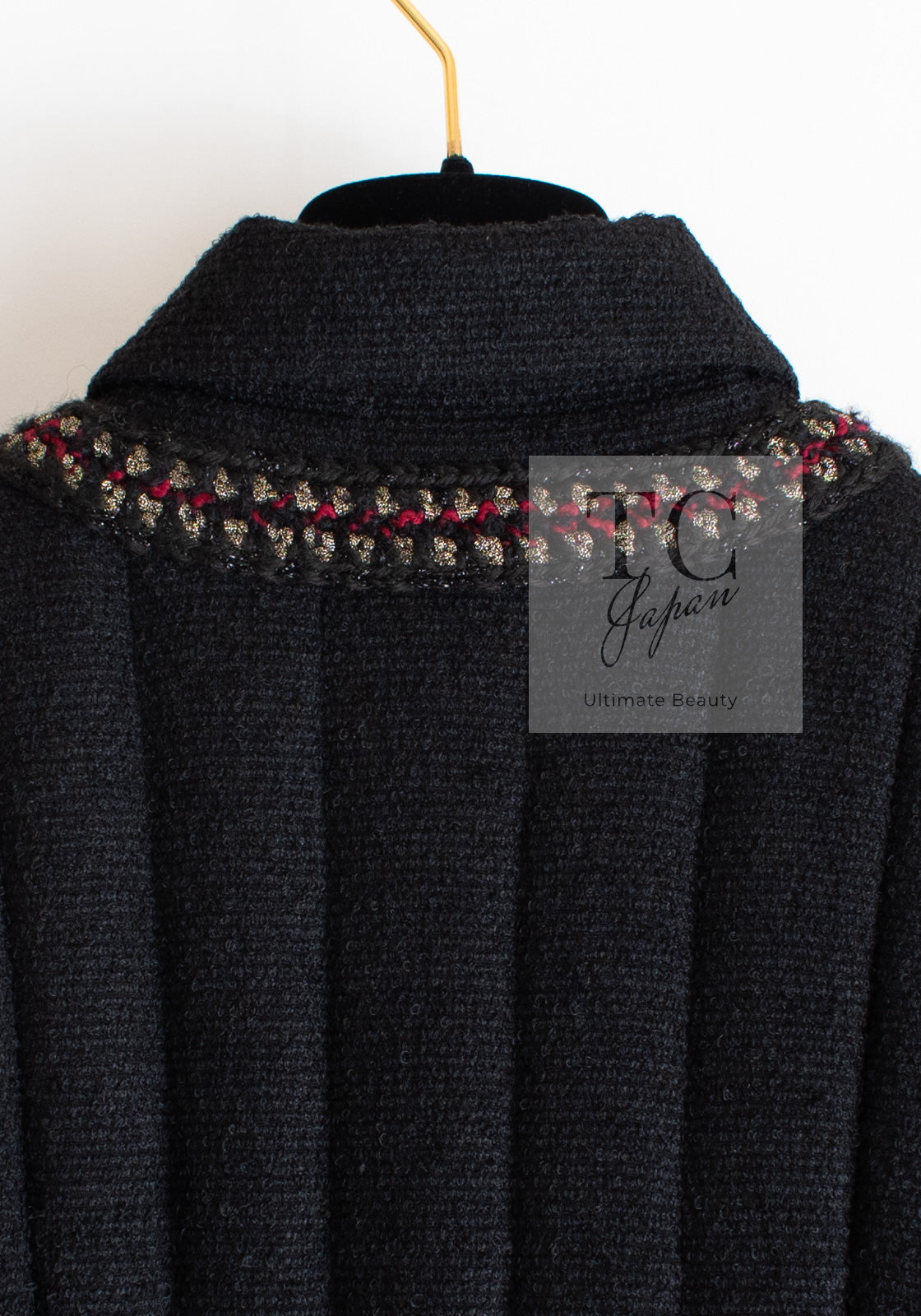 CHANEL 10PF Black Zipper Trimming Wool Silk Coat 34 シャネル ブラック ジッパー トリミング ウール シルク コート 即発