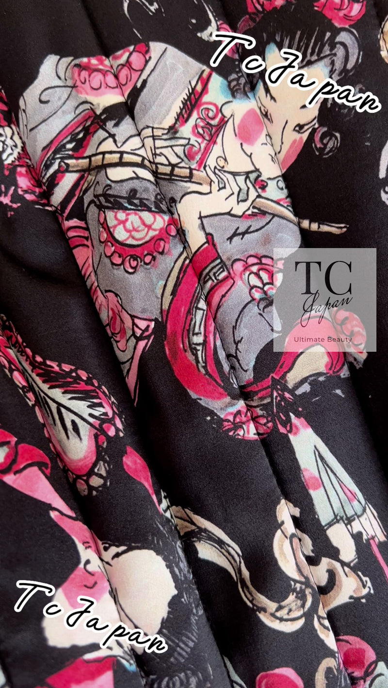 CHANEL 10PF Black Zipper Trimming Wool Silk Coat 34 シャネル ブラック ジッパー トリミング ウール シルク コート 即発