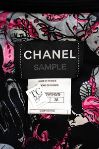 CHANEL 10PF Black Zipper Trimming Wool Silk Coat 34 シャネル ブラック ジッパー トリミング ウール シルク コート 即発