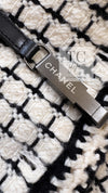 CHANEL 00A Creme Ivory Black Check Wool Alpaca Mohair Belt Tweed Coat 38 シャネル クリーム アイボリー ブラック チェック ウール アルパカ ベルト ツイード コート 即発