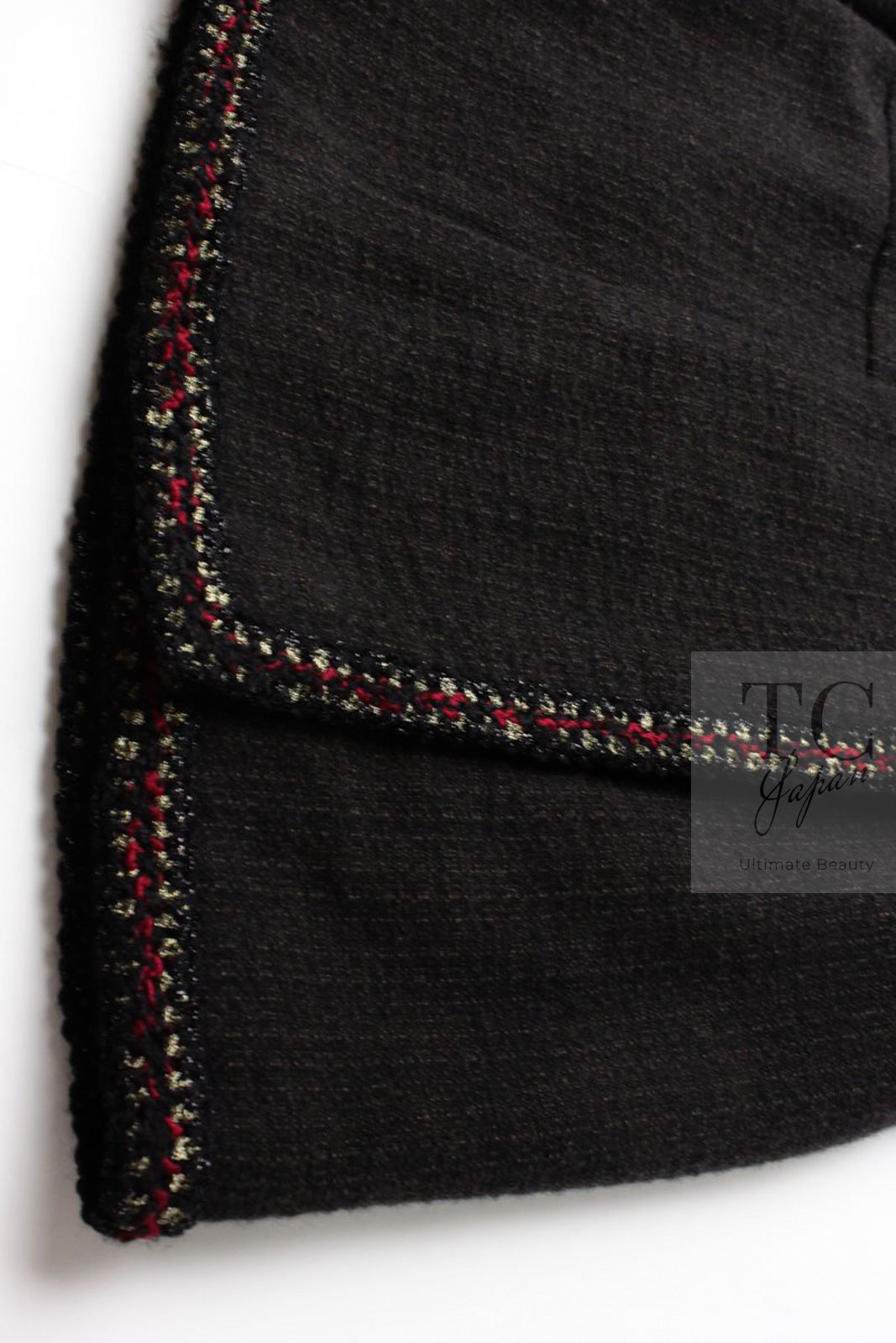 CHANEL 10PF Dark Brown Metallic Trim Wool Coat Dress 40 42 シャネル ダークブラウン メタリック トリム ウール コート ワンピース 即発