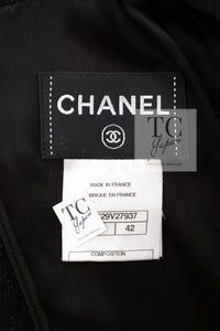 CHANEL 10PF Dark Brown Metallic Trim Wool Coat Dress 40 42 シャネル ダークブラウン メタリック トリム ウール コート ワンピース 即発