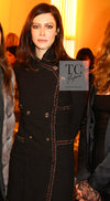 CHANEL 10PF Dark Brown Metallic Trim Wool Coat Dress 40 42 シャネル ダークブラウン メタリック トリム ウール コート ワンピース 即発