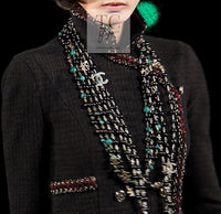 CHANEL 10PF Dark Brown Metallic Trim Wool Coat Dress 40 42 シャネル ダークブラウン メタリック トリム ウール コート ワンピース 即発