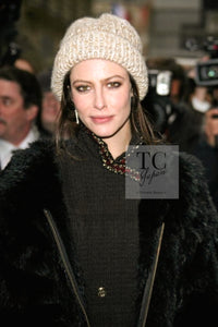 CHANEL 10PF Dark Brown Metallic Trim Wool Coat Dress 40 42 シャネル ダークブラウン メタリック トリム ウール コート ワンピース 即発