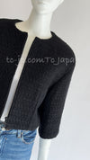 CHANEL 19B Black Metallic Zipper Wool Cropped Jacket 34 シャネル ブラック メタリック ジッパー ウール クロップド ジャケット 即発