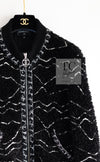 CHANEL 19B Black Alpaca CC Zipper Cardigan Jacket Blouson 36 38 シャネル ブラック アルパカ ジッパー カーディガン ジャケット ジャンパー ブルゾン 即発