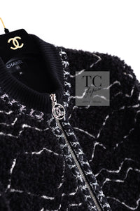 CHANEL 19B Black Alpaca CC Zipper Cardigan Jacket Blouson 36 38 シャネル ブラック アルパカ ジッパー カーディガン ジャケット ジャンパー ブルゾン 即発