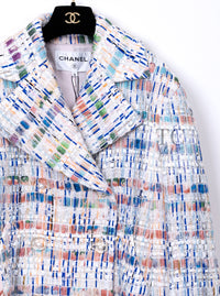 CHANEL 18S Ivory Multicolor Fantasy Tweed Jacket Coat 38 シャネル アイボリー マルチカラー ファンタジー ツイード ジャケット コート 即発