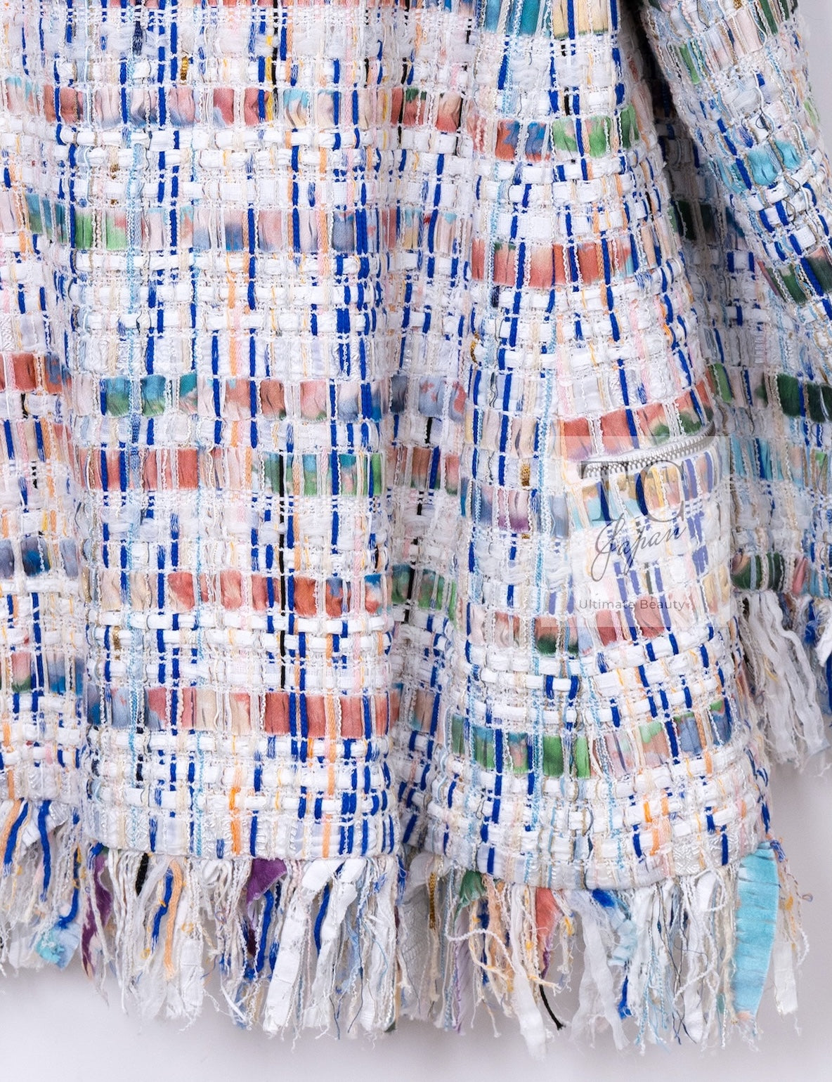 CHANEL 18S Ivory Multicolor Fantasy Tweed Jacket Coat 38 シャネル アイボリー マルチカラー ファンタジー ツイード ジャケット コート 即発