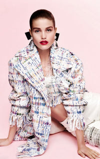 CHANEL 18S Ivory Multicolor Fantasy Tweed Jacket Coat 38 シャネル アイボリー マルチカラー ファンタジー ツイード ジャケット コート 即発