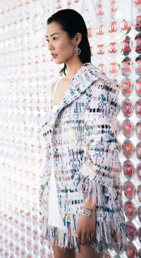 CHANEL 18S Ivory Multicolor Fantasy Tweed Jacket Coat 38 シャネル アイボリー マルチカラー ファンタジー ツイード ジャケット コート 即発