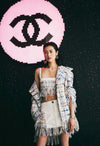CHANEL 18S Ivory Multicolor Fantasy Tweed Jacket Coat 38 シャネル アイボリー マルチカラー ファンタジー ツイード ジャケット コート 即発