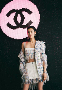 CHANEL 18S Ivory Multicolor Fantasy Tweed Jacket Coat 38 シャネル アイボリー マルチカラー ファンタジー ツイード ジャケット コート 即発