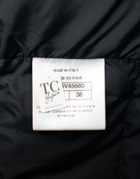 CHANEL 18A Black Metallic Trim Puffer Jacket Coat 38 シャネル ブラック メタリック トリム ココボタン 中綿ダウン ジャケット コート 即発