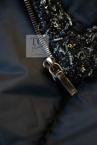 CHANEL 18A Black Metallic Trim Puffer Jacket Coat 38 シャネル ブラック メタリック トリム ココボタン 中綿ダウン ジャケット コート 即発