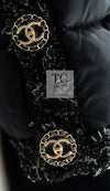 CHANEL 18A Black Metallic Trim Puffer Jacket Coat 34 シャネル ブラック メタリック トリム ココボタン 中綿ダウン ジャケット コート 即発