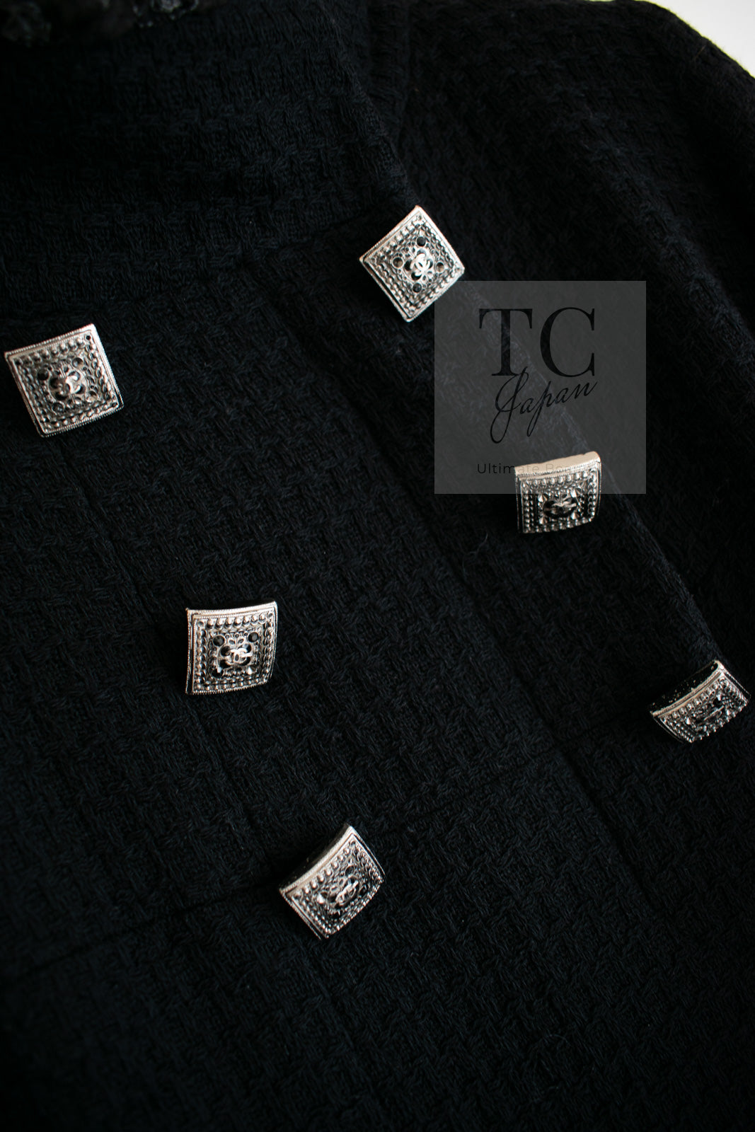 シャネル ジャケット コート CHANEL 11PF ブラック ボタン ウール