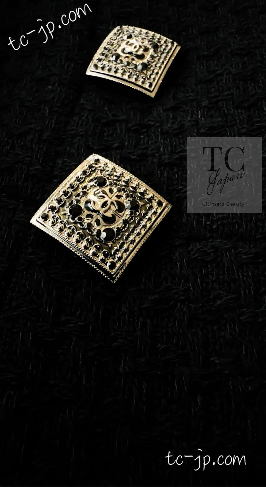 シャネル ジャケット コート CHANEL 11PF ブラック ボタン ウール