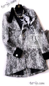 CHANEL 16PF Black White Gray Lace Jacket Coat 36 シャネル ブラック ホワイト グレー レース ジャケット コート 即発