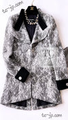 CHANEL 16PF Black White Gray Lace Jacket Coat 36 シャネル ブラック ホワイト グレー レース ジャケット コート 即発