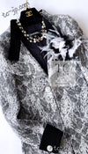 CHANEL 16PF Black White Gray Lace Jacket Coat 36 シャネル ブラック ホワイト グレー レース ジャケット コート 即発