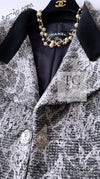 CHANEL 16PF Black White Gray Lace Jacket Coat 36 シャネル ブラック ホワイト グレー レース ジャケット コート 即発