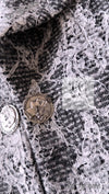 CHANEL 16PF Black White Gray Lace Jacket Coat 36 シャネル ブラック ホワイト グレー レース ジャケット コート 即発