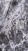 CHANEL 16PF Black White Gray Lace Jacket Coat 36 シャネル ブラック ホワイト グレー レース ジャケット コート 即発