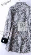 CHANEL 16PF Black White Gray Lace Jacket Coat 36 シャネル ブラック ホワイト グレー レース ジャケット コート 即発