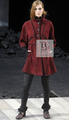 CHANEL 11A Red Black Gripox Button Wool Tweed Jacket Coat 38 シャネル レッド ブラック グリポワ 宝石 ボタン ジャケット コート 即発