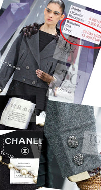 CHANEL 12A Gray Sailor Collar Wool Double Jacket 38 40 シャネル グレー セーラー カラー ウール ダブル ジャケット 即発