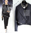 CHANEL 12A Gray Sailor Collar Wool Double Jacket 38 40 シャネル グレー セーラー カラー ウール ダブル ジャケット 即発