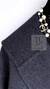 CHANEL 12A Gray Sailor Collar Wool Double Jacket 38 40 シャネル グレー セーラー カラー ウール ダブル ジャケット 即発