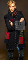 CHANEL 13PF Black Check Wool Cashmere Jacket Coat 36 シャネル ブラック チェック ウール カシミヤ ノーカラー ジャケット コート 即発