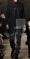 CHANEL 13PF Black Check Wool Cashmere Jacket Coat 36 シャネル ブラック チェック ウール カシミヤ ノーカラー ジャケット コート 即発