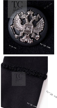 CHANEL 09PF Black Cashmere Belt Double Coat 36 38 シャネル ブラック カシミア ベルト ダブル コート 即発