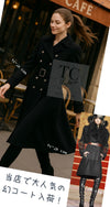 CHANEL 09PF Black Cashmere Belt Double Coat 36 38 シャネル ブラック カシミア ベルト ダブル コート 即発
