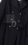 CHANEL 09PF Black Cashmere Belt Double Coat 36 38 シャネル ブラック カシミア ベルト ダブル コート 即発
