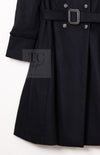 CHANEL 09PF Black Cashmere Belt Double Coat 36 38 シャネル ブラック カシミア ベルト ダブル コート 即発