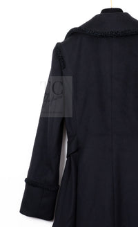 CHANEL 09PF Black Cashmere Belt Double Coat 36 38 シャネル ブラック カシミア ベルト ダブル コート 即発