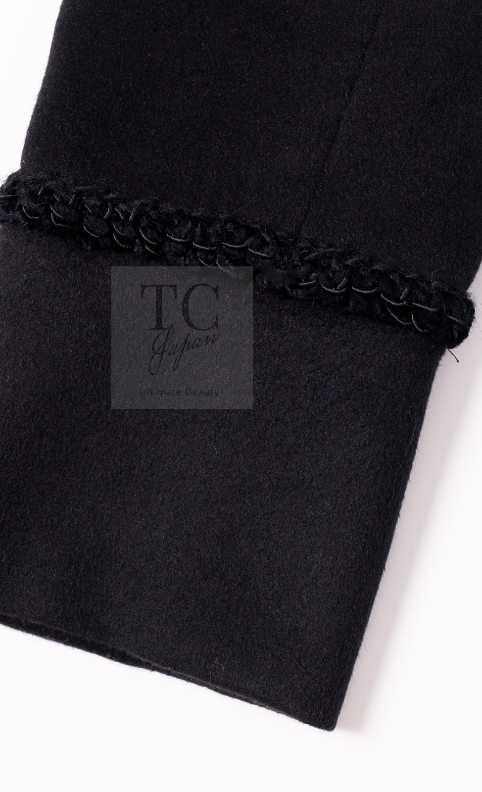 CHANEL 09PF Black Cashmere Belt Double Coat 36 38 シャネル ブラック カシミア ベルト ダブル コート 即発