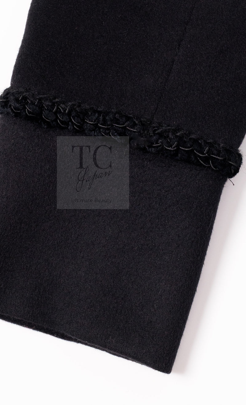 CHANEL 09PF Black Cashmere Belt Double Coat 36 38 シャネル ブラック カシミア ベルト ダブル コート 即発