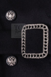 CHANEL 09PF Black Cashmere Belt Double Coat 36 38 シャネル ブラック カシミア ベルト ダブル コート 即発