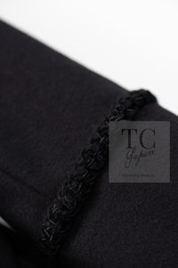 CHANEL 09PF Black Cashmere Belt Double Coat 36 38 シャネル ブラック カシミア ベルト ダブル コート 即発